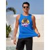 COOFANDY Mens Tank Tops Beach Summer Sleeveless Graphic T Shirts Palm Tree Vacation Quick Dry Muscle Tank(Blue-coconut)