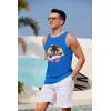 COOFANDY Mens Tank Tops Beach Summer Sleeveless Graphic T Shirts Palm Tree Vacation Quick Dry Muscle Tank(Blue-coconut)