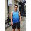 COOFANDY Mens Tank Tops Beach Summer Sleeveless Graphic T Shirts Palm Tree Vacation Quick Dry Muscle Tank(Gray+blue)