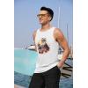 COOFANDY Mens Tank Tops Beach Summer Sleeveless Graphic T Shirts Palm Tree Vacation Quick Dry Muscle Tank(White-car Coconut)