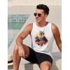 COOFANDY Mens Tank Tops Beach Summer Sleeveless Graphic T Shirts Palm Tree Vacation Quick Dry Muscle Tank(White-car Coconut)
