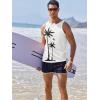 COOFANDY Mens Tank Tops Beach Summer Sleeveless Graphic T Shirts Palm Tree Vacation Quick Dry Muscle Tank(White-coconut)