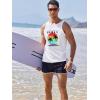 COOFANDY Mens Tank Tops Beach Summer Sleeveless Graphic T Shirts Palm Tree Vacation Quick Dry Muscle Tank(White-hawaii Coconut)