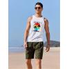 COOFANDY Mens Tank Tops Beach Summer Sleeveless Graphic T Shirts Palm Tree Vacation Quick Dry Muscle Tank(White-hawaii Coconut)