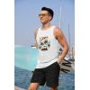COOFANDY Mens Tank Tops Beach Summer Sleeveless Graphic T Shirts Palm Tree Vacation Quick Dry Muscle Tank(White-summer Coconut)