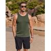COOFANDY Mens Tank Tops Summer Beach Sleeveless Muscle Shirts Casual Knit Tanks Workout Gym Tee(Army Green)