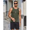 COOFANDY Mens Tank Tops Summer Beach Sleeveless Muscle Shirts Casual Knit Tanks Workout Gym Tee(Army Green)