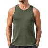 COOFANDY Mens Tank Tops Summer Beach Sleeveless Muscle Shirts Casual Knit Tanks Workout Gym Tee(Army Green)