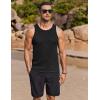 COOFANDY Mens Tank Tops Summer Beach Sleeveless Muscle Shirts Casual Knit Tanks Workout Gym Tee(Black)