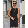COOFANDY Mens Tank Tops Summer Beach Sleeveless Muscle Shirts Casual Knit Tanks Workout Gym Tee(Black)