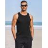 COOFANDY Mens Tank Tops Summer Beach Sleeveless Muscle Shirts Casual Knit Tanks Workout Gym Tee(Black)