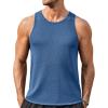 COOFANDY Mens Tank Tops Summer Beach Sleeveless Muscle Shirts Casual Knit Tanks Workout Gym Tee(Blue)