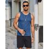 COOFANDY Mens Tank Tops Summer Beach Sleeveless Muscle Shirts Casual Knit Tanks Workout Gym Tee(Blue)