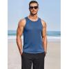 COOFANDY Mens Tank Tops Summer Beach Sleeveless Muscle Shirts Casual Knit Tanks Workout Gym Tee(Blue)
