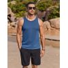 COOFANDY Mens Tank Tops Summer Beach Sleeveless Muscle Shirts Casual Knit Tanks Workout Gym Tee(Blue)