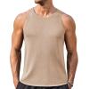 COOFANDY Mens Tank Tops Summer Beach Sleeveless Muscle Shirts Casual Knit Tanks Workout Gym Tee(Khaki)