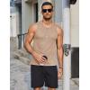 COOFANDY Mens Tank Tops Summer Beach Sleeveless Muscle Shirts Casual Knit Tanks Workout Gym Tee(Khaki)