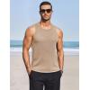 COOFANDY Mens Tank Tops Summer Beach Sleeveless Muscle Shirts Casual Knit Tanks Workout Gym Tee(Khaki)