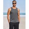 COOFANDY Mens Tank Tops Summer Beach Sleeveless Muscle Shirts Casual Knit Tanks Workout Gym Tee(Medium Gray)