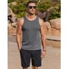 COOFANDY Mens Tank Tops Summer Beach Sleeveless Muscle Shirts Casual Knit Tanks Workout Gym Tee(Medium Gray)