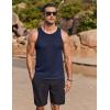 COOFANDY Mens Tank Tops Summer Beach Sleeveless Muscle Shirts Casual Knit Tanks Workout Gym Tee(Navy Blue)