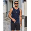 COOFANDY Mens Tank Tops Summer Beach Sleeveless Muscle Shirts Casual Knit Tanks Workout Gym Tee(Navy Blue)