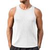 COOFANDY Mens Tank Tops Summer Beach Sleeveless Muscle Shirts Casual Knit Tanks Workout Gym Tee(White)