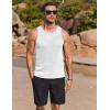 COOFANDY Mens Tank Tops Summer Beach Sleeveless Muscle Shirts Casual Knit Tanks Workout Gym Tee(White)