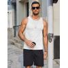 COOFANDY Mens Tank Tops Summer Beach Sleeveless Muscle Shirts Casual Knit Tanks Workout Gym Tee(White)