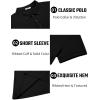 COOFANDY Men’s Textured Polo Shirts Short Sleeve Slim Fit Casual Button Polo T-Shirt Summer Collared Golf Shirt(All Black)