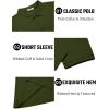 COOFANDY Men’s Textured Polo Shirts Short Sleeve Slim Fit Casual Button Polo T-Shirt Summer Collared Golf Shirt(Army Green)