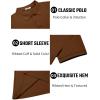 COOFANDY Men’s Textured Polo Shirts Short Sleeve Slim Fit Casual Button Polo T-Shirt Summer Collared Golf Shirt(Brown)