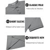COOFANDY Men’s Textured Polo Shirts Short Sleeve Slim Fit Casual Button Polo T-Shirt Summer Collared Golf Shirt(Dark Grey)