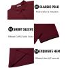 COOFANDY Men’s Textured Polo Shirts Short Sleeve Slim Fit Casual Button Polo T-Shirt Summer Collared Golf Shirt(Dark Red)