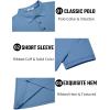 COOFANDY Men’s Textured Polo Shirts Short Sleeve Slim Fit Casual Button Polo T-Shirt Summer Collared Golf Shirt(Demin Blue)