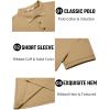 COOFANDY Men’s Textured Polo Shirts Short Sleeve Slim Fit Casual Button Polo T-Shirt Summer Collared Golf Shirt(Khaki)