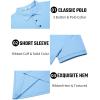 COOFANDY Men’s Textured Polo Shirts Short Sleeve Slim Fit Casual Button Polo T-Shirt Summer Collared Golf Shirt(Light Blue)