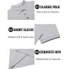 COOFANDY Men’s Textured Polo Shirts Short Sleeve Slim Fit Casual Button Polo T-Shirt Summer Collared Golf Shirt(Light Grey)