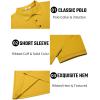 COOFANDY Men’s Textured Polo Shirts Short Sleeve Slim Fit Casual Button Polo T-Shirt Summer Collared Golf Shirt(Yellow)