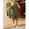 COOFANDY Men’s Track Suits 2 Piece Set Quarter Zip Polo Shirt and Shorts Set Summer Casual Outfits(Army Green)