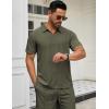 COOFANDY Men’s Track Suits 2 Piece Set Quarter Zip Polo Shirt and Shorts Set Summer Casual Outfits(Army Green)