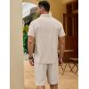 COOFANDY Men’s Track Suits 2 Piece Set Quarter Zip Polo Shirt and Shorts Set Summer Casual Outfits(Beige)