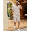 COOFANDY Men’s Track Suits 2 Piece Set Quarter Zip Polo Shirt and Shorts Set Summer Casual Outfits(Beige)