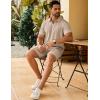 COOFANDY Men’s Track Suits 2 Piece Set Quarter Zip Polo Shirt and Shorts Set Summer Casual Outfits(Khaki)