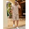 COOFANDY Men’s Track Suits 2 Piece Set Quarter Zip Polo Shirt and Shorts Set Summer Casual Outfits(Khaki)