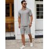 COOFANDY Men’s Track Suits 2 Piece Set Quarter Zip Polo Shirt and Shorts Set Summer Casual Outfits(Light Grey)