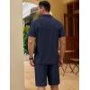 COOFANDY Men’s Track Suits 2 Piece Set Quarter Zip Polo Shirt and Shorts Set Summer Casual Outfits(Navy Blue)