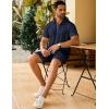 COOFANDY Men’s Track Suits 2 Piece Set Quarter Zip Polo Shirt and Shorts Set Summer Casual Outfits(Navy Blue)