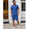 COOFANDY Men’s Track Suits 2 Piece Set Quarter Zip Polo Shirt and Shorts Set Summer Casual Outfits(Royal Blue)
