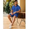 COOFANDY Men’s Track Suits 2 Piece Set Quarter Zip Polo Shirt and Shorts Set Summer Casual Outfits(Royal Blue)